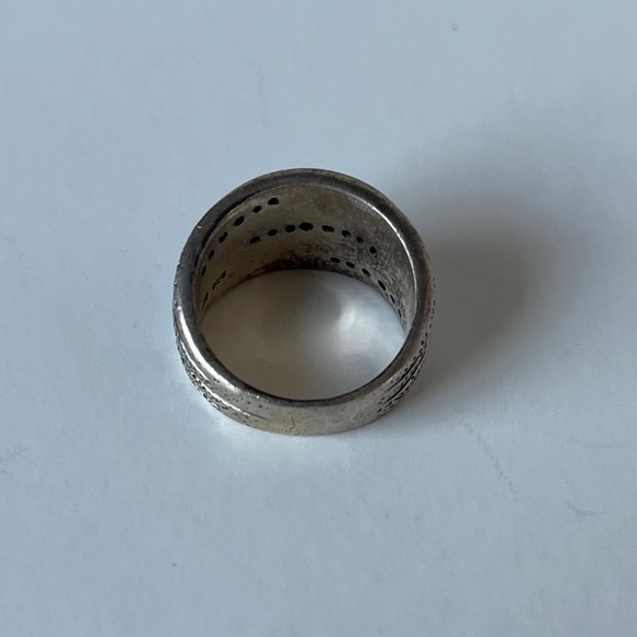 Sterling Silver Textured Cubic Zirconia Ring Silpada Size 6 - Picture 3 of 3